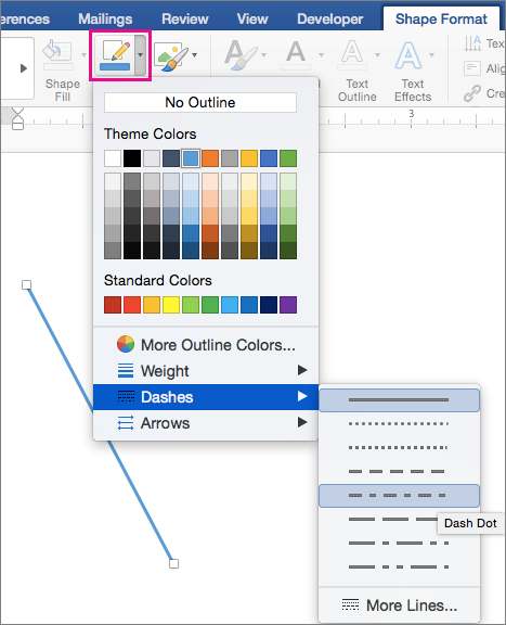 adding a shape to a screenshot in word for mac